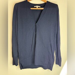 Loft Navy V-Neck Cardigan Sweater in size large